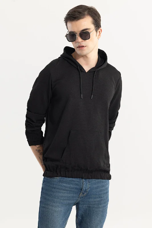 Stasia Black Hoodie Unique Men's Upcycled