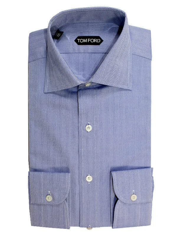 Tom Ford Shirt Lapis Blue Gray Design 39 - 15 1/2 Slim Fit SALE Casual Men's Japanese 