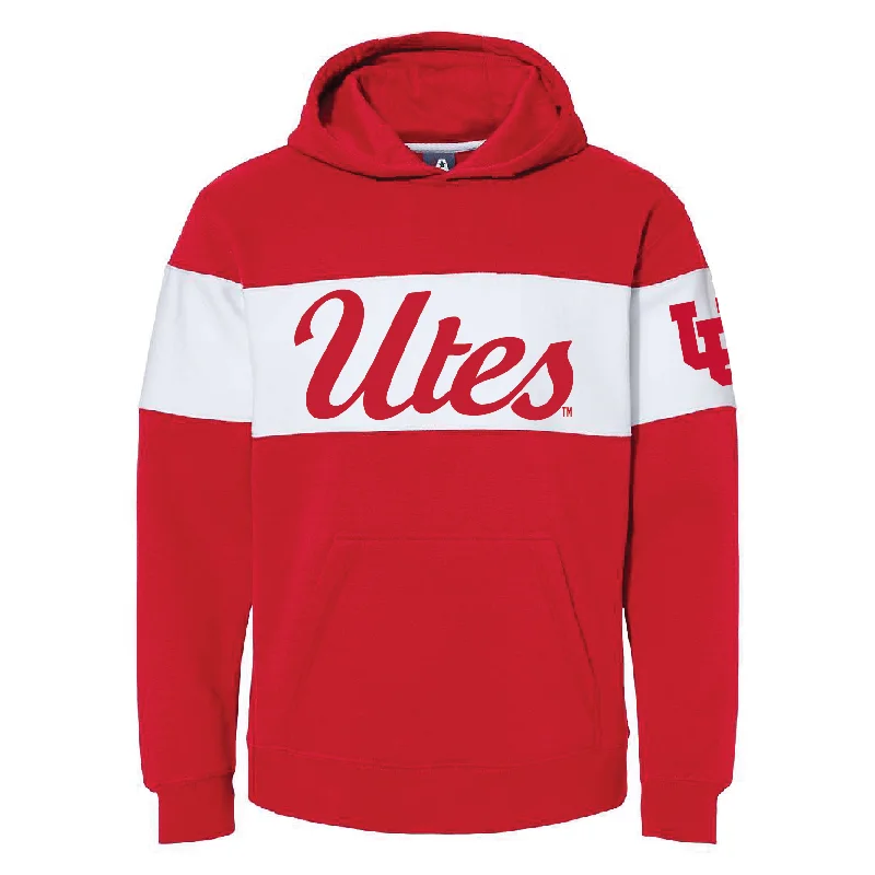 Red Striped Men's Hoodie Monochromatic Office Style