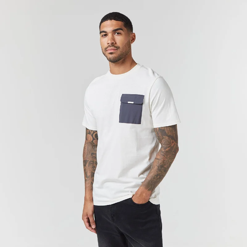 Tech Nylon Pocket T-Shirt | Off White Charcoal Bohemian Men's Free