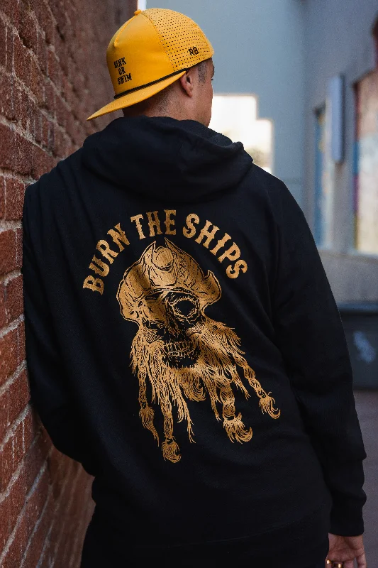 Burn The Ships Gold Foil Hoodie Unique Men's Patch