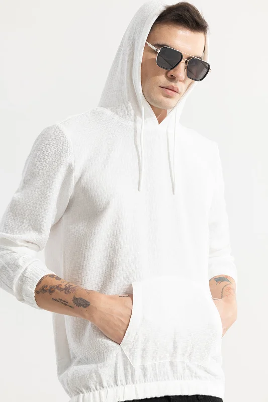 Stasia White Hoodie Sophisticated Men's French