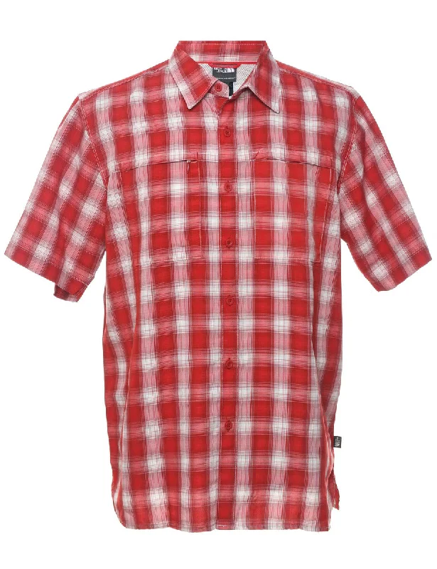 The North Face Red Checked Shirt - L Polished Men's Silk