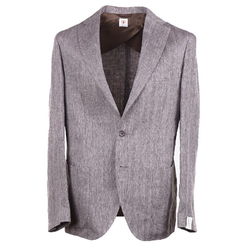 Luigi Borrelli Herringbone Linen Sport Coat Polished Men's Satin