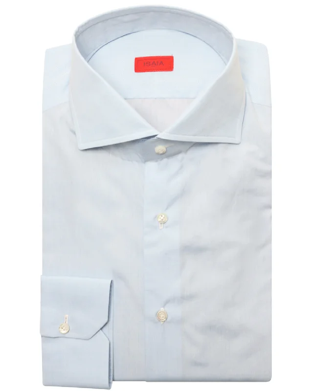 Light Blue Solid Cotton Dress Shirt Relaxed Men's Australian 