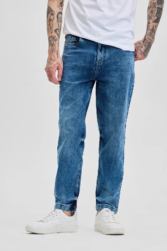 Blue Slim Fit Jeans Masculine Men's Thick