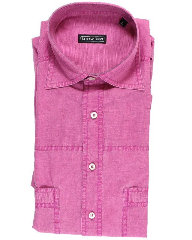 Stefano Ricci Shirt Fuchsia - Front Pockets 41 - 16 SALE Preppy Men's College