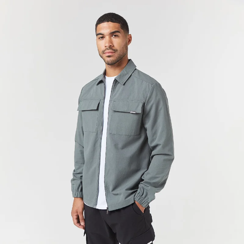 Smart Utility Overshirt | Khaki Hip Men's Urban