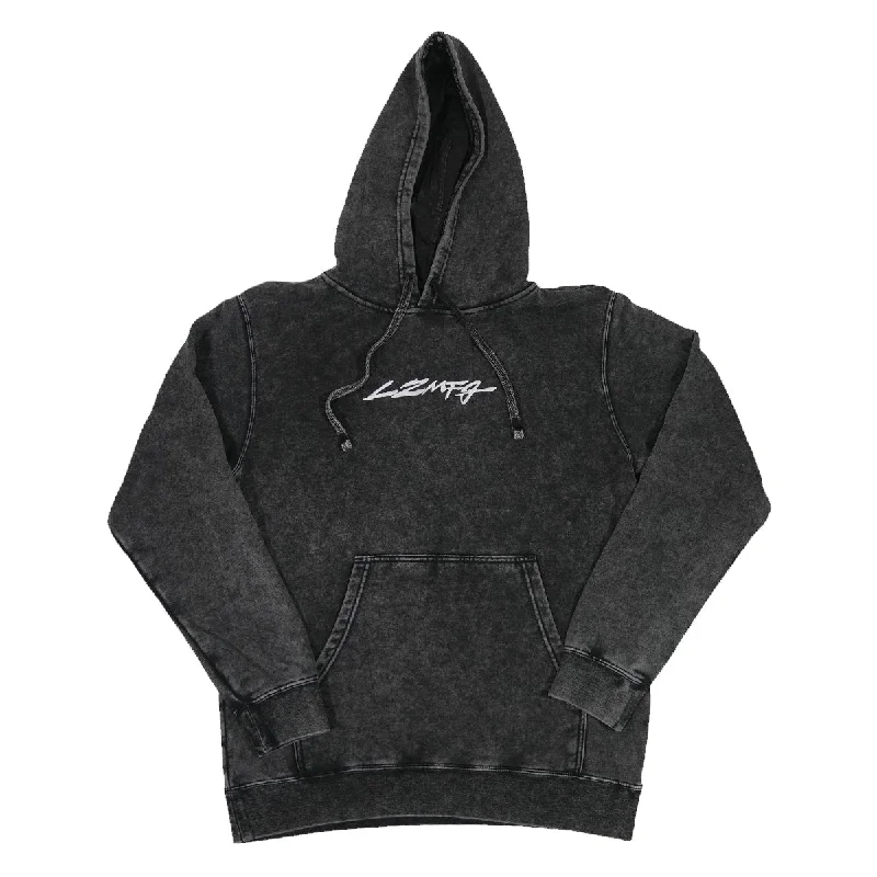 Emblem Embroidered Hoodie Polished Men's Satin