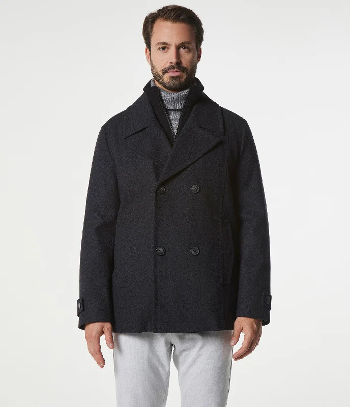 Danton Wool Peacoat Polished Men's Silk