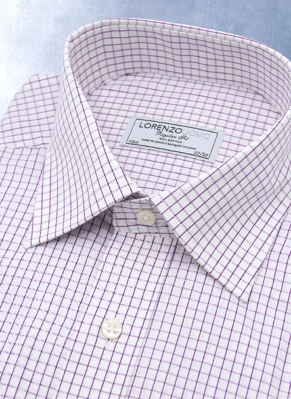 William Fullest Fit Shirt in Purple Check Vacation