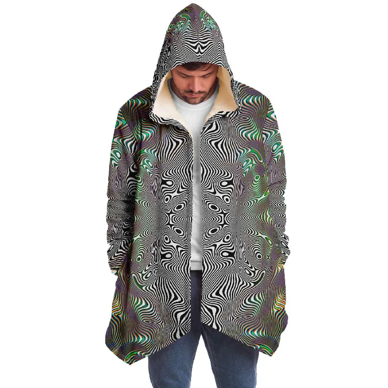 Prismatic Frequency Micro Fleece Cloak Laid