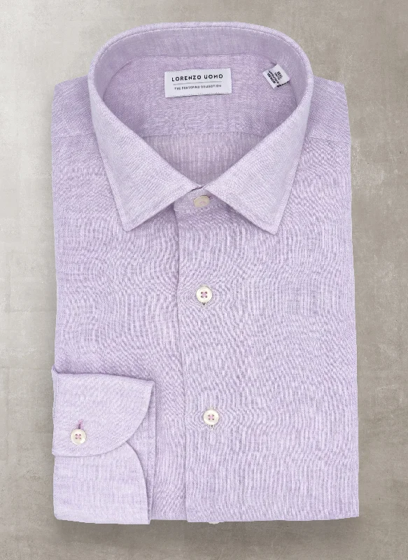 Alexander in Lavender Linen Shirt Traditional Men's Wool