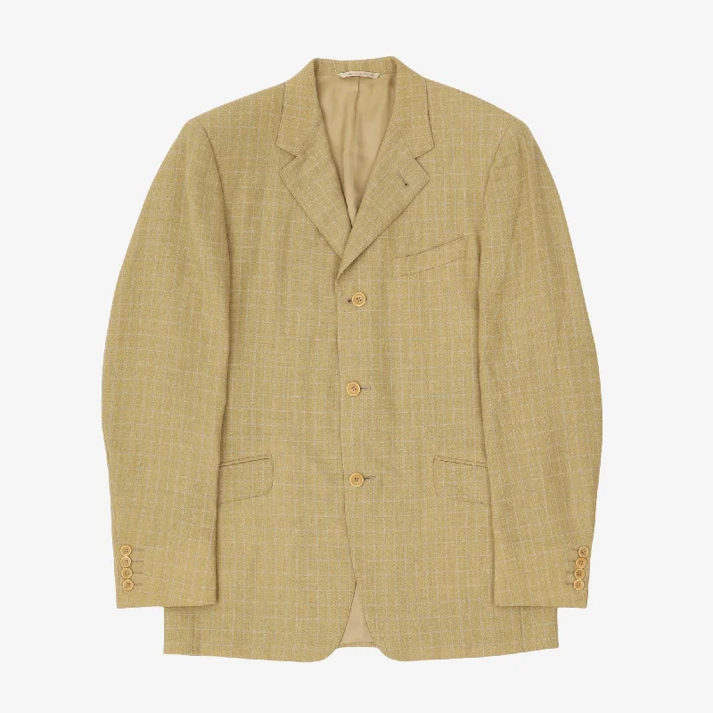 Wool Check Blazer Cclassic Men's Tweed