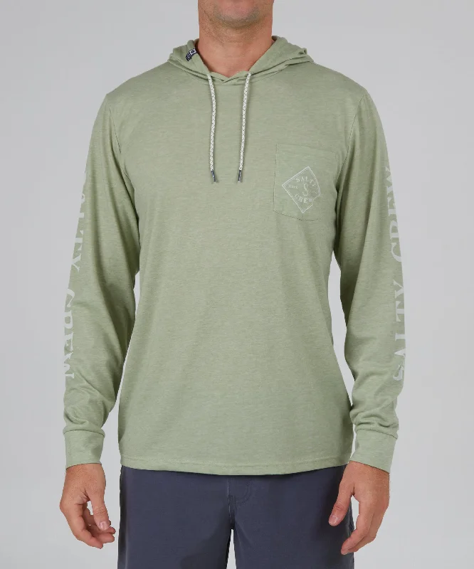 Tippet Pocket Hoodie Tech Tee - Dusty Sage Polished Men's Silk