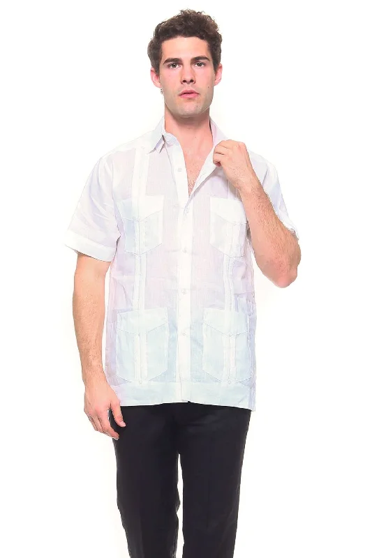 Genuine Mojito Signature Premium Collection 100% Irish Linen Classic Guayabera Shirt Short Sleeve Trendy Men's Oversized