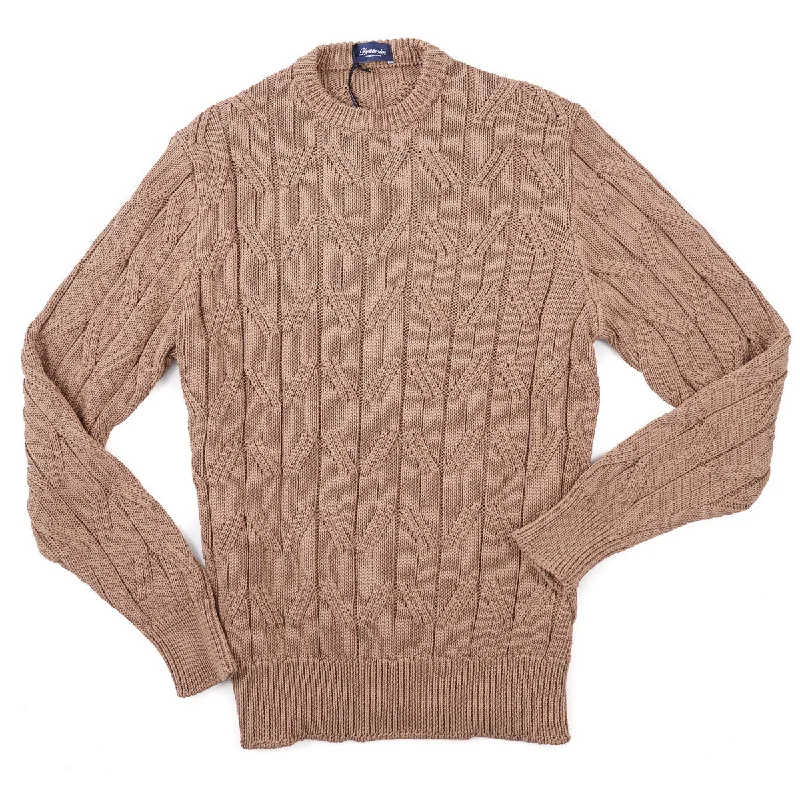 Drumohr Cable Knit Cotton Sweater Monochromatic Office Style