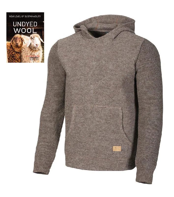 NLS PENTLAND HOOD, 100% OFÄRGAD ULL  — NUTMEG Cozy Men's Sherpa