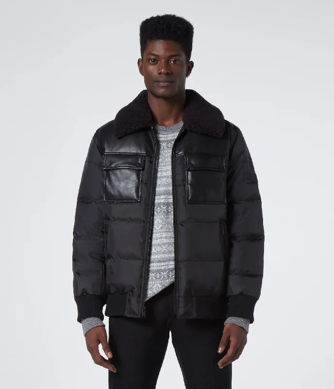 Beaumont Fabric Blocked Bomber With Faux Sherpa Confident Men's Power