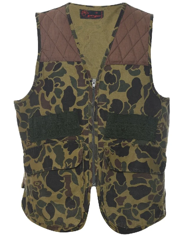 Utilitarian Camouflage Print Waistcoat - M Adventure