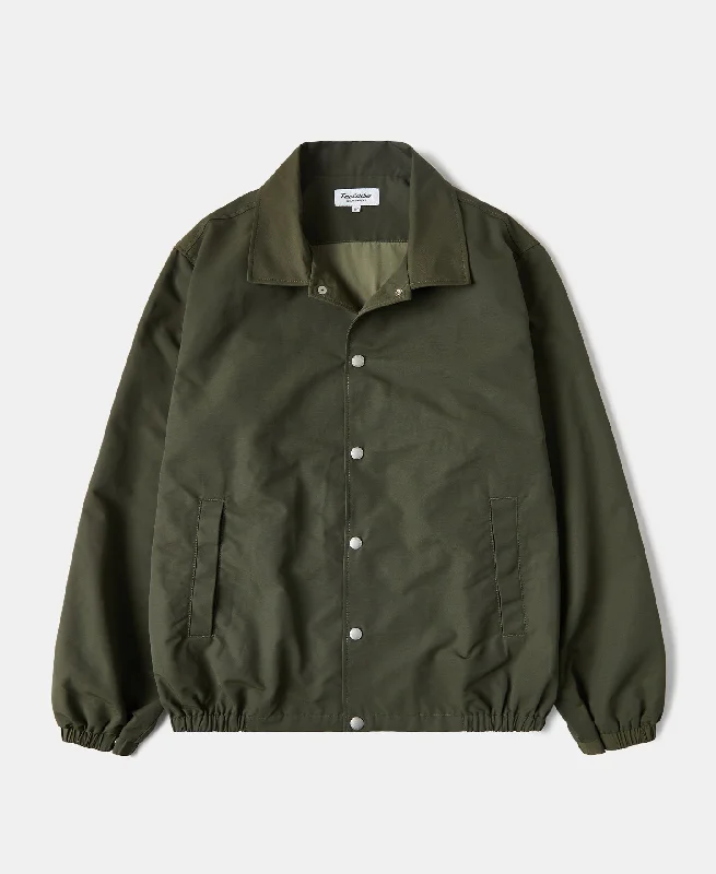 60/40 Water-Repellent Coach Jacket - Olive Laid