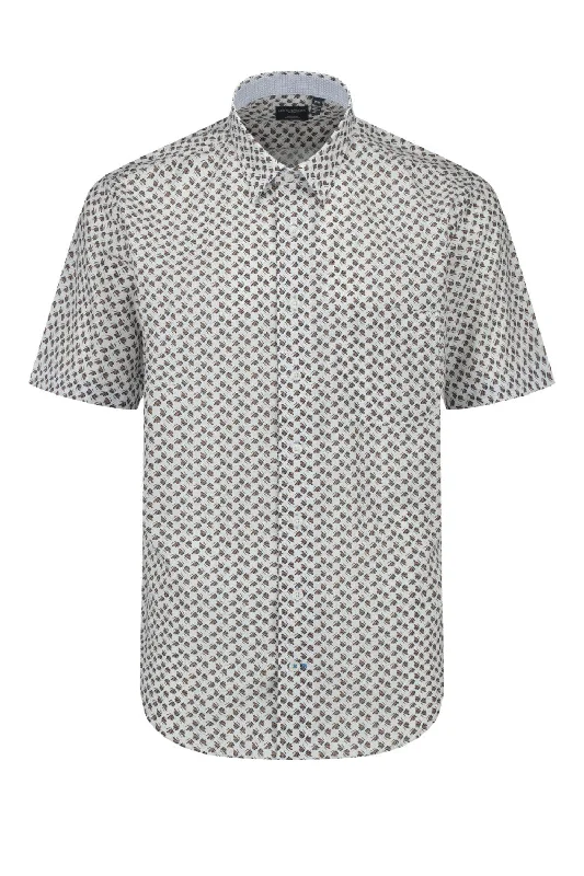 Leo Chevalier Short Sleeve Shirt Monochromatic Office Style