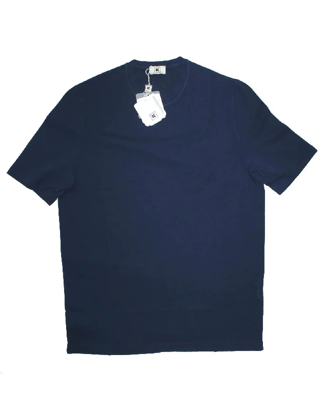 Kired Kiton T-Shirt Navy Crêpe Cotton EU 56/ XXL Unique Men's Patch