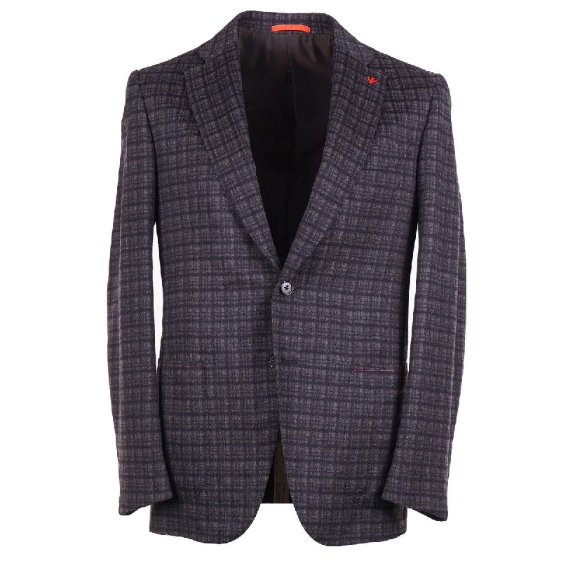 Isaia Flannel Wool-Cashmere Sport Coat Tough Men's Military