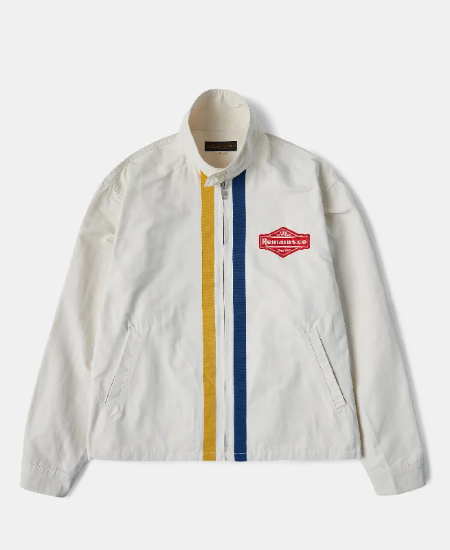 1960s Racer Short Cut Jacket - White Sophisticated Men's 