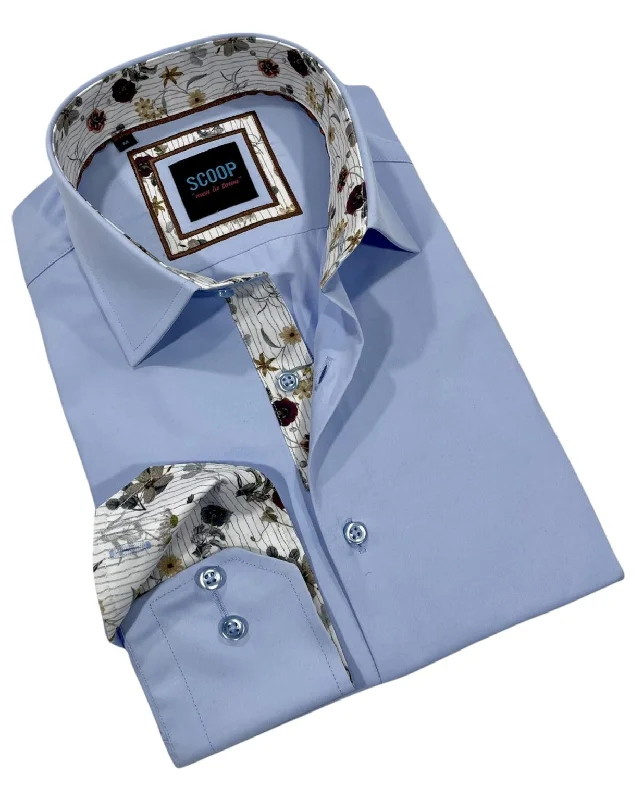 Scoop Dress Shirt - Novel/Powder Sleek Men's Contemporary 