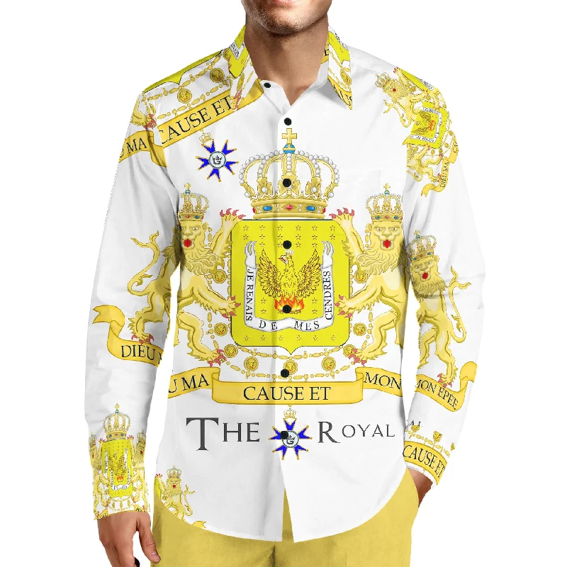 WHITE TMMG LUXURY ROYAL KINGDOM OF HAITI  DRESS SHIRT Bold Men's Statement