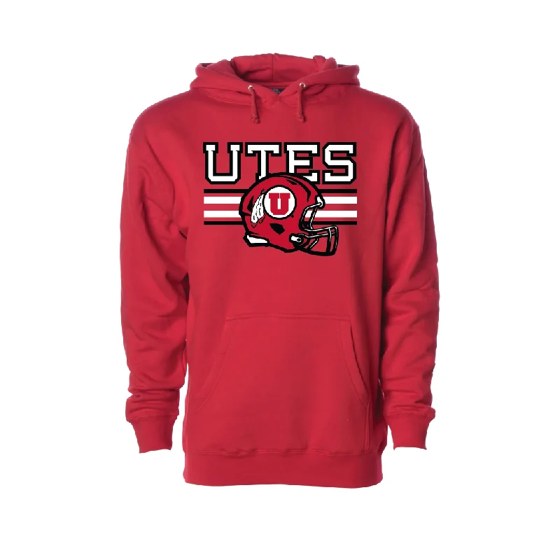 Utes  W/New Circle and Feather Helmet  Embroidered Hoodie Tough Men's Tactical