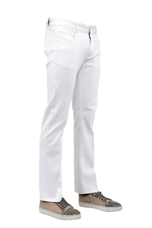 Slim Stretch Cotton twill pants in White Tough Men's Tactical