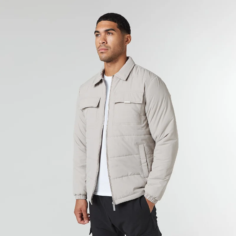 Quilted Overshirt Jacket | Stone Monochromatic All