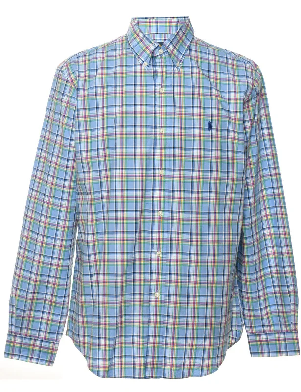 Ralph Lauren Multi-Colour Checked Shirt - L Polished Men's Satin