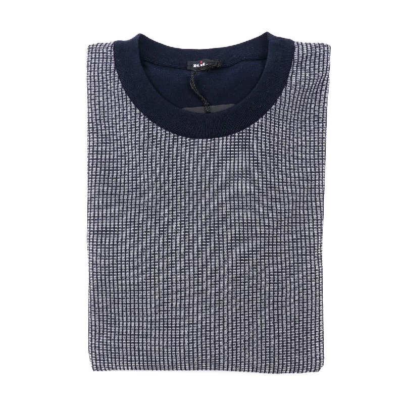 Kiton Short-Sleeve Knit Cotton Sweater Sharp Men's Italian