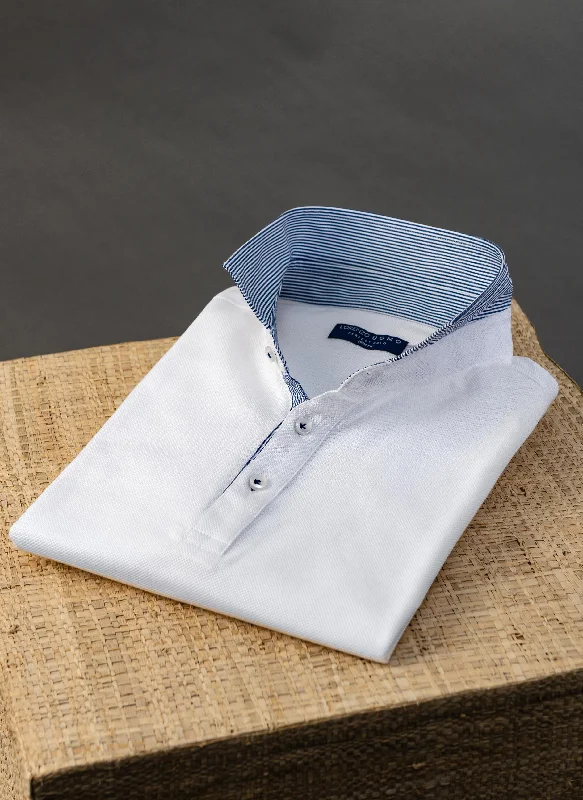 The Perfect Polo Shirt in Optic White Traditional Men's Wool