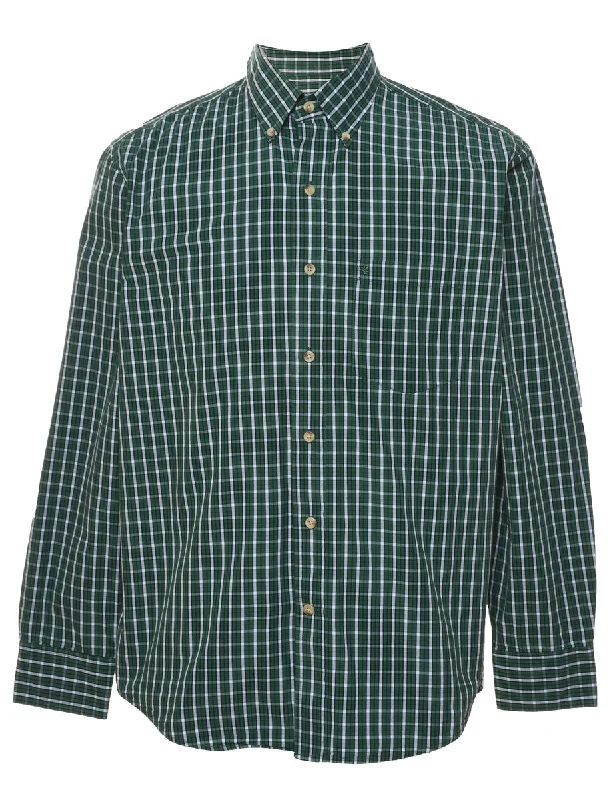 Izod Green Checked Shirt - M Bohemian Men's Free