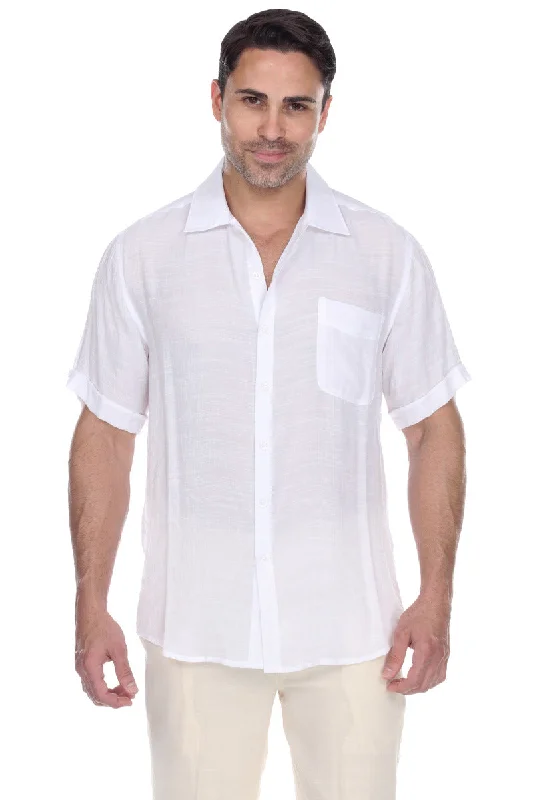 Men's Beach Casual Short Sleeve Button Down Shirt Laid