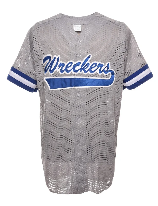 Grey & Navy Mesh #29 Wreckers Jersey - L Tough Men's Tactical