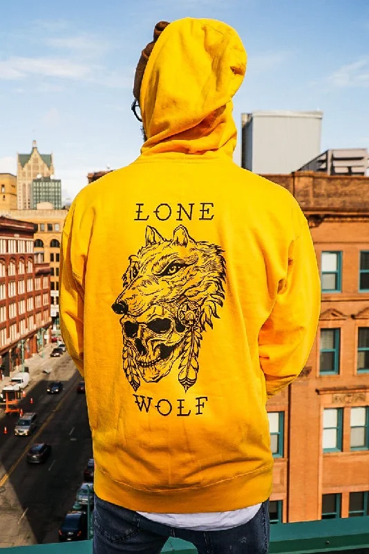 Lone Wolf Hoodie GOLD Artistic Men's Avant