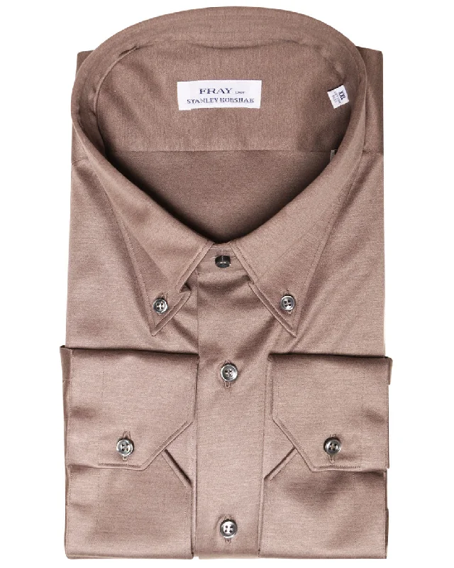 Taupe Boston Cotton Sportshirt British Gentleman Style