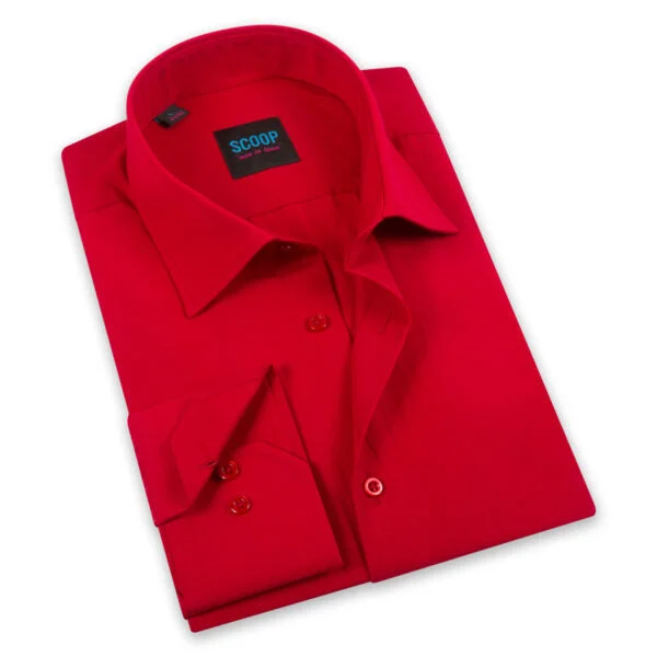 Scoop Dress Shirt - Grady/Red Minimalist Men's Casual 