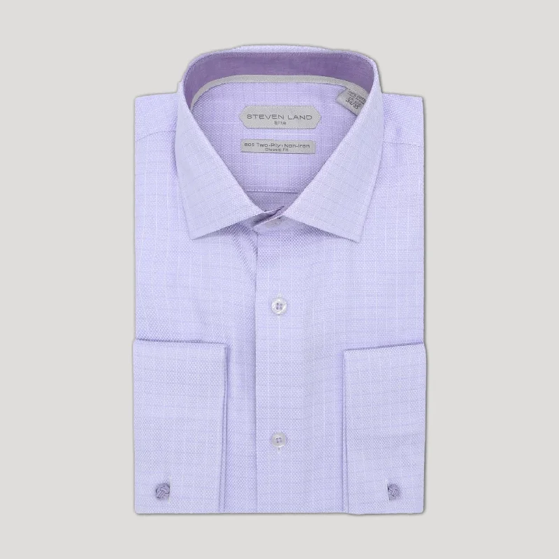 Non Iron Weave Check Dress Shirt | Purple Bohemian Men's Free