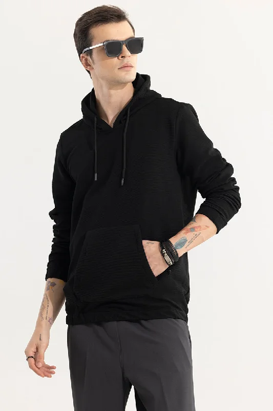 Supine Black Hoodie Masculine Men's Thick