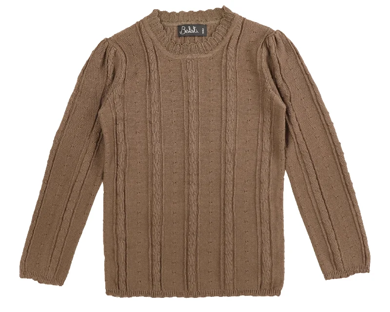 BELATI TAUPE RIBBED POINTELLE SHELL [Final Sale] Lumberjack