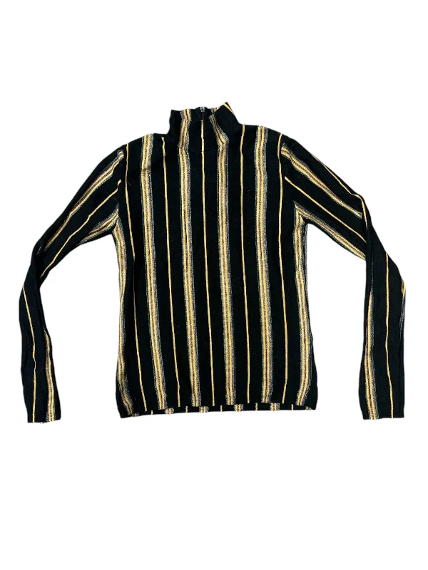 Top Long Sleeve By Forever 21 In Black & Gold, Size: M Organic