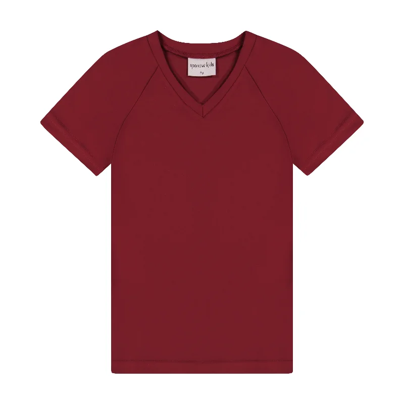 SPARROW KIDS WINE V NECK TEE [Final Sale] Earthy Men's Sustainable 