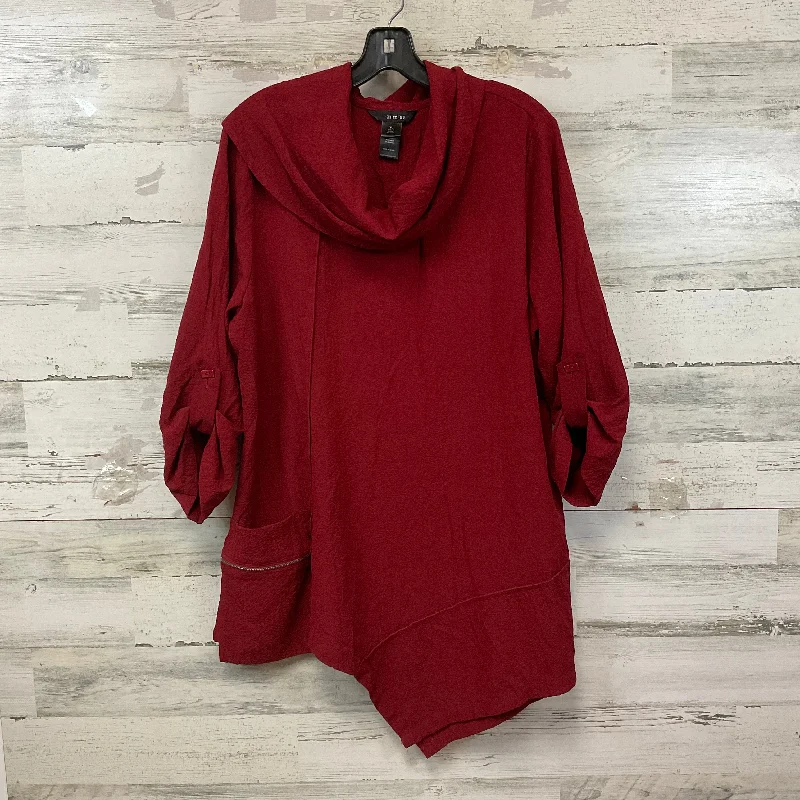 Top 3/4 Sleeve By Ali Miles In Red, Size: Xl Monochromatic All