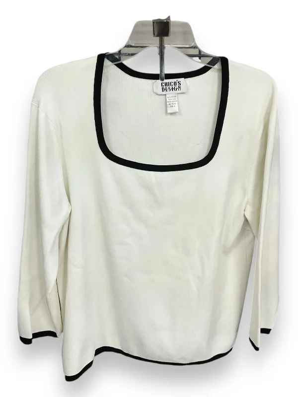 Top Long Sleeve Basic By Chicos In White, Size: Xl Beach